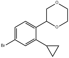 2-(4-bromo-2-cyclopropylphenyl)-1,4-dioxane 구조식 이미지