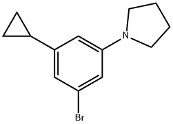 1-(3-bromo-5-cyclopropylphenyl)pyrrolidine 구조식 이미지