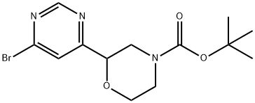 tert-butyl 2-(6-bromopyrimidin-4-yl)morpholine-4-carboxylate Structure