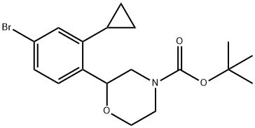 tert-butyl 2-(4-bromo-2-cyclopropylphenyl)morpholine-4-carboxylate Structure