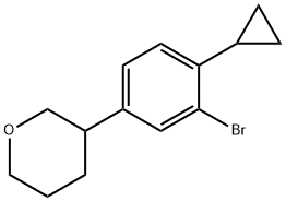 3-(3-bromo-4-cyclopropylphenyl)tetrahydro-2H-pyran 구조식 이미지