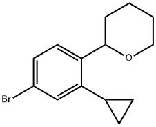 2-(4-bromo-2-cyclopropylphenyl)tetrahydro-2H-pyran 구조식 이미지