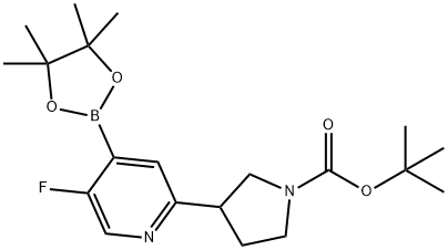 tert-butyl 3-(5-fluoro-4-(4,4,5,5-tetramethyl-1,3,2-dioxaborolan-2-yl)pyridin-2-yl)pyrrolidine-1-carboxylate Structure