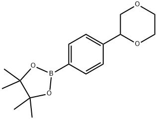 2-(4-(1,4-dioxan-2-yl)phenyl)-4,4,5,5-tetramethyl-1,3,2-dioxaborolane Structure