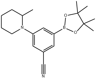 3-(2-methylpiperidin-1-yl)-5-(4,4,5,5-tetramethyl-1,3,2-dioxaborolan-2-yl)benzonitrile Structure