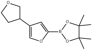 4,4,5,5-tetramethyl-2-(4-(tetrahydrofuran-3-yl)furan-2-yl)-1,3,2-dioxaborolane Structure