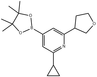 2-cyclopropyl-6-(tetrahydrofuran-3-yl)-4-(4,4,5,5-tetramethyl-1,3,2-dioxaborolan-2-yl)pyridine Structure