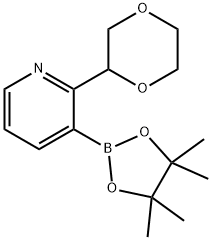 2-(1,4-Dioxan-2-yl)pyridine-3-boronic acid pinacol ester 구조식 이미지