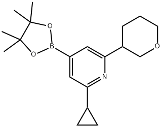 2-cyclopropyl-6-(tetrahydro-2H-pyran-3-yl)-4-(4,4,5,5-tetramethyl-1,3,2-dioxaborolan-2-yl)pyridine Structure