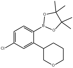 2-(4-chloro-2-(tetrahydro-2H-pyran-3-yl)phenyl)-4,4,5,5-tetramethyl-1,3,2-dioxaborolane Structure