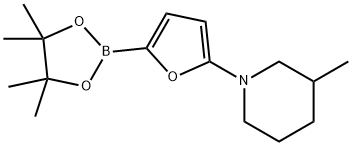 5-(3-Methylpiperidin-1-yl)furan-2-boronic acid pinacol ester 구조식 이미지