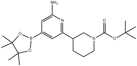 tert-butyl 3-(6-amino-4-(4,4,5,5-tetramethyl-1,3,2-dioxaborolan-2-yl)pyridin-2-yl)piperidine-1-carboxylate Structure