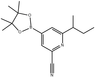 2-(sec-Butyl)-6-cyanopyridine-4-boronic acid pinacol ester 구조식 이미지