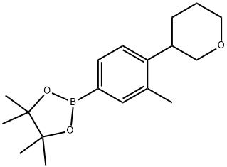 4,4,5,5-tetramethyl-2-(3-methyl-4-(tetrahydro-2H-pyran-3-yl)phenyl)-1,3,2-dioxaborolane Structure