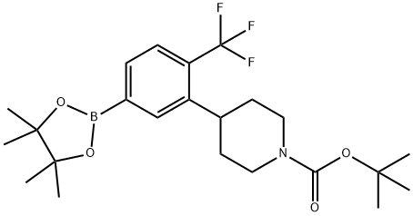 3-(N-Boc-Piperidin-4-yl)-4-trifluoromethylphenylboronic acid pinacol ester Structure