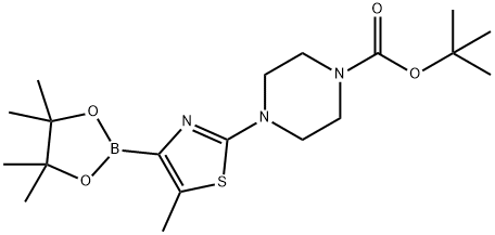 5-Methyl-2-(N-Boc-piperazin-1-yl)thiazole-4-boronic acid pinacol ester Structure