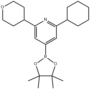 2-Cyclohexyl-6-(oxan-4-yl)pyridine-4-boronic acid pinacol ester Structure