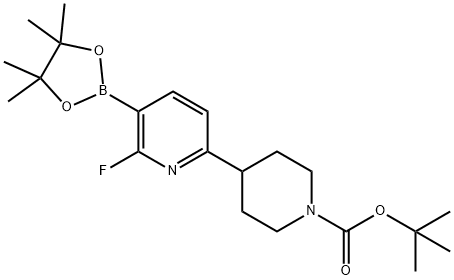 tert-butyl 4-(6-fluoro-5-(4,4,5,5-tetramethyl-1,3,2-dioxaborolan-2-yl)pyridin-2-yl)piperidine-1-carboxylate Structure