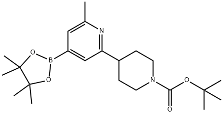 tert-butyl 4-(6-methyl-4-(4,4,5,5-tetramethyl-1,3,2-dioxaborolan-2-yl)pyridin-2-yl)piperidine-1-carboxylate Structure