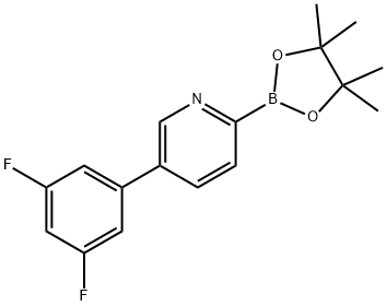 5-(3,5-Difluorophenyl)pyridine-2-boronic acid pinacol ester 구조식 이미지