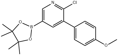 6-Chloro-5-(4-methoxyphenyl)pyridine-3-boronic acid pinacol ester 구조식 이미지