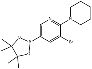 5-Bromo-6-(piperidin-1-yl)pyridine-3-boronic acid pinacol ester Structure