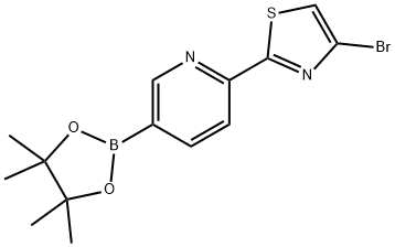 6-(4-Bromothiazol-2-yl)pyridine-3-boronic acid pinacol ester 구조식 이미지