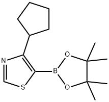 4-(Cyclopentyl)thiazole-5-boronic acid pinacol ester 구조식 이미지