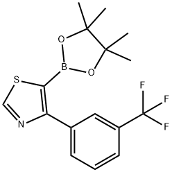 4-(3-Trifluoromethylphenyl)thiazole-5-boronic acid pinacol ester 구조식 이미지