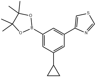 3-Cyclopropyl-5-(thiazol-4-yl)phenylboronic acid pinacol ester Structure