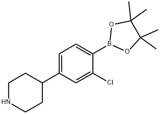 4-(3-chloro-4-(4,4,5,5-tetramethyl-1,3,2-dioxaborolan-2-yl)phenyl)piperidine 구조식 이미지