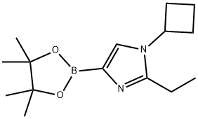 1-cyclobutyl-2-ethyl-4-(4,4,5,5-tetramethyl-1,3,2-dioxaborolan-2-yl)-1H-imidazole Structure