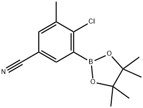 2-Chloro-3-methyl-5-cyanophenylboronic acid pinacol ester 구조식 이미지