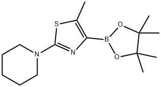 5-Methyl-2-(piperidino)thiazole-4-boronic acid pinacol ester Structure