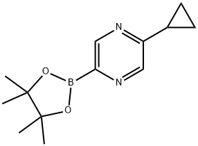 2-cyclopropyl-5-(4,4,5,5-tetramethyl-1,3,2-dioxaborolan-2-yl)pyrazine 구조식 이미지