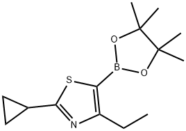 4-Ethyl-2-(cyclopropyl)thiazole-5-boronic acid pinacol ester Structure