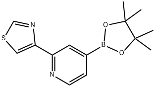 4-(4-(4,4,5,5-tetramethyl-1,3,2-dioxaborolan-2-yl)pyridin-2-yl)thiazole 구조식 이미지