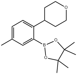 4,4,5,5-tetramethyl-2-(5-methyl-2-(tetrahydro-2H-pyran-4-yl)phenyl)-1,3,2-dioxaborolane 구조식 이미지