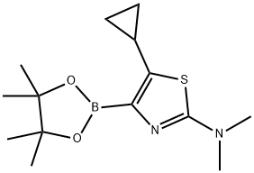 5-Cyclopropyl-2-(dimethylamino)thiazole-4-boronic acid pinacol ester 구조식 이미지