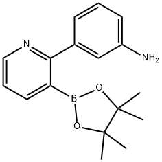 2-(3-Aminophenyl)pyridine-3-boronic acid pinacol ester 구조식 이미지