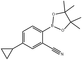 5-cyclopropyl-2-(4,4,5,5-tetramethyl-1,3,2-dioxaborolan-2-yl)benzonitrile Structure