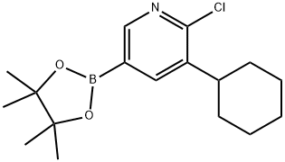 6-Chloro-5-(cyclohexyl)pyridine-3-boronic acid pinacol ester 구조식 이미지