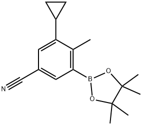 2-Methyl-5-cyano-3-cyclopropylphenylboronic acid pinacol ester Structure