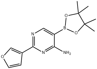 4-Amino-2-(3-furyl)pyrimidine-5-boronic acid pinacol ester Structure