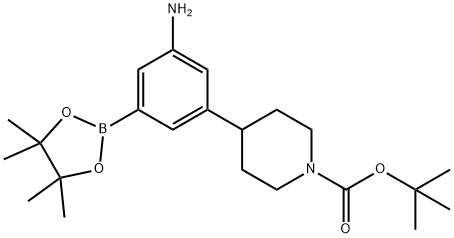 3-Amino-5-(N-Boc-piperidin-4-yl)phenylboronic acid pinacol ester Structure