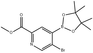 5-Bromo-2-(methoxycarbonyl)pyridine-4-boronic acid pinacol ester Structure