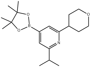 2-isopropyl-6-(tetrahydro-2H-pyran-4-yl)-4-(4,4,5,5-tetramethyl-1,3,2-dioxaborolan-2-yl)pyridine Structure