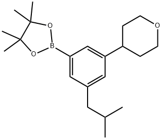 3-(Oxan-4-yl)-5-(iso-butyl)phenylboronic acid pinacol ester Structure