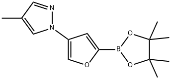 4-(4-Methyl-1H-pyrazol-1-yl)furan-2-boronic acid pinacol ester 구조식 이미지