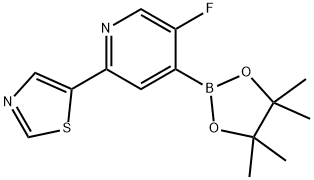 5-Fluoro-2-(thiazol-5-yl)pyridine-4-boronic acid pinacol ester 구조식 이미지